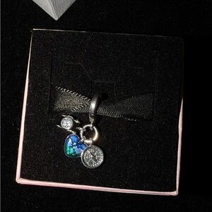 Camera, Heart & Compass Triple Dangle Charm